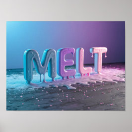 Póster MELT: Resumen de tipografía en 3D