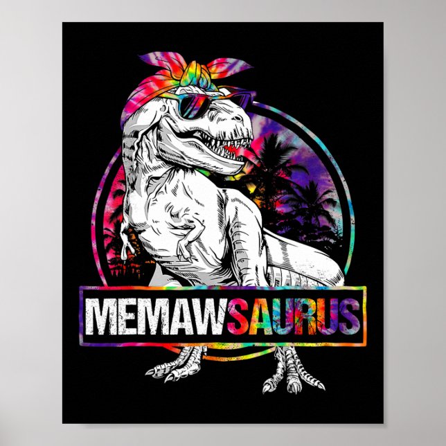 Póster Memawsaurus Dinosaur Memaw Saurus Familia Matanza (Frente)