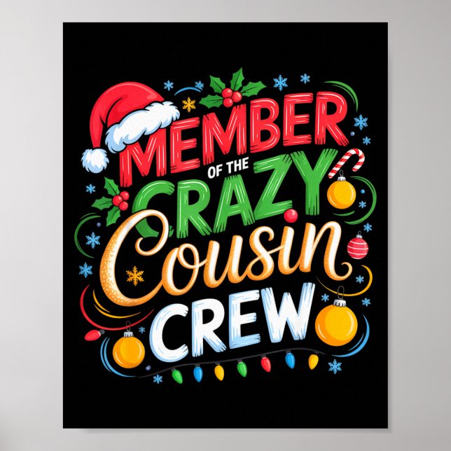 Póster Member Of The Crazy Cousin Crew Christmas Squad Bi (Frente)