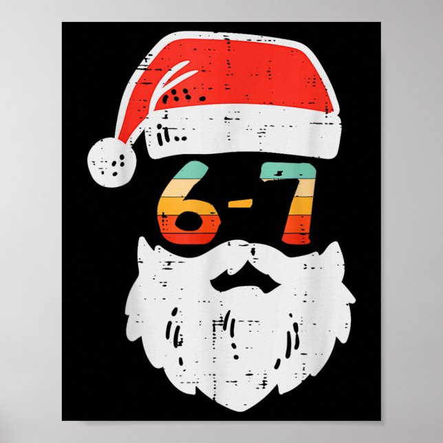 Póster Meme 67 Santa Xmas Seis Siete Navidad Adolescentes (Frente)