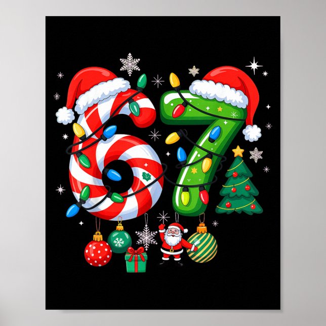 Póster Meme 6 7 Christmas Matching Outfit Six Seven Trend (Frente)