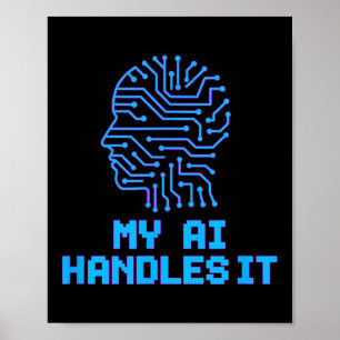 Póster Meme Ai Funny Maneja El Humor Robótico Artificial