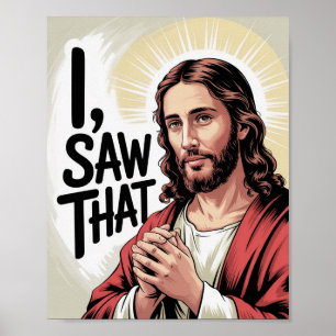Póster Meme cristiano de Jesús Jesús humorístico Vi Eso