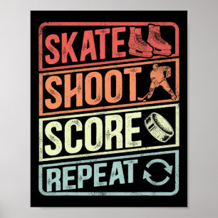 Póster Meme de amantes de hockey retro para fanáticos de