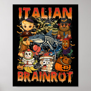Póster Meme de Brainrot italiano Halloween C
