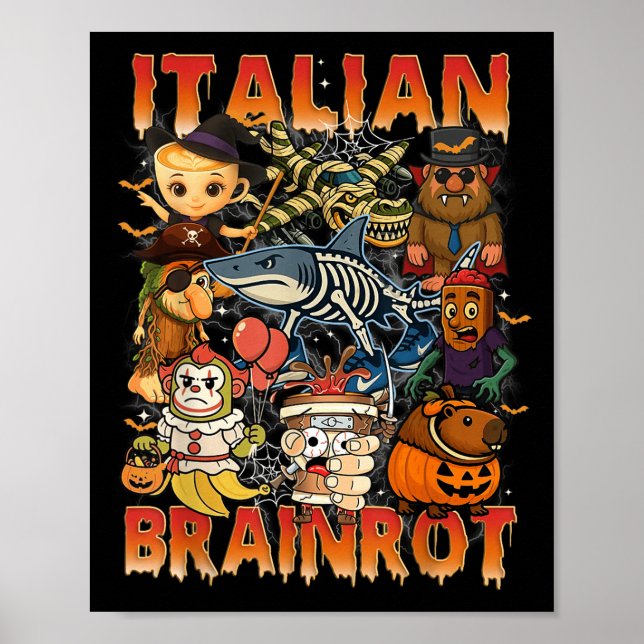 Póster Meme de Brainrot italiano Halloween C (Frente)
