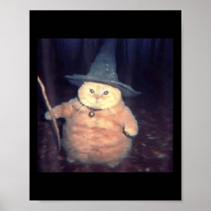 Póster Meme de Cat Halloween del asistente _1