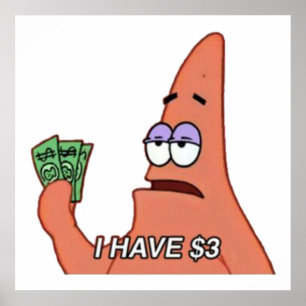 Póster meme de estrella de patrick