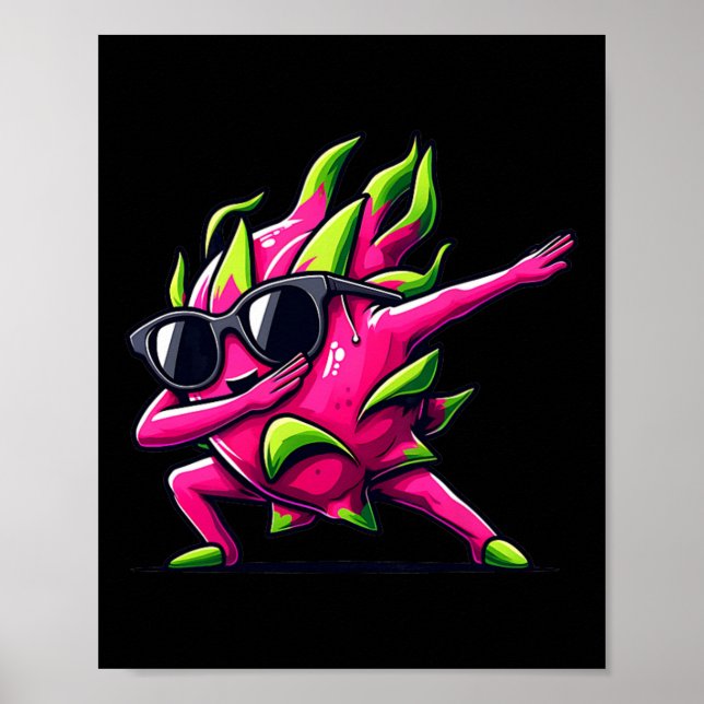 Póster Meme de Fruta Dab Fruit Dabbing Dragon (Frente)