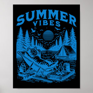 Póster Meme de gato divertido de los videos de verano de