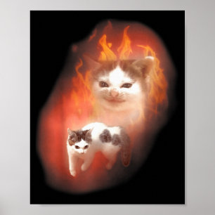 Póster Meme de Gato Enojado Divertido Gato Tonto Amante d