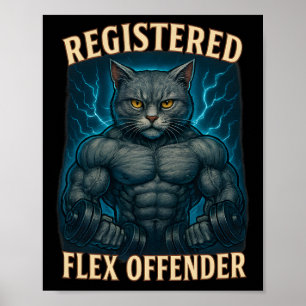 Póster Meme de Gimnasio Funny del Delincuente Flex Regist
