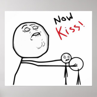 Póster Meme de historietas de Kiss Rage Face