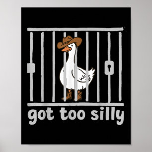 Póster Meme de humor goose muy gracioso en Cowgir