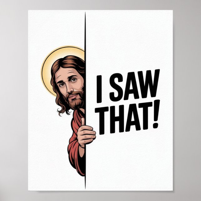 Póster Meme de Jesús Cristiano | Jesús Humorístico Que Vi (Frente)