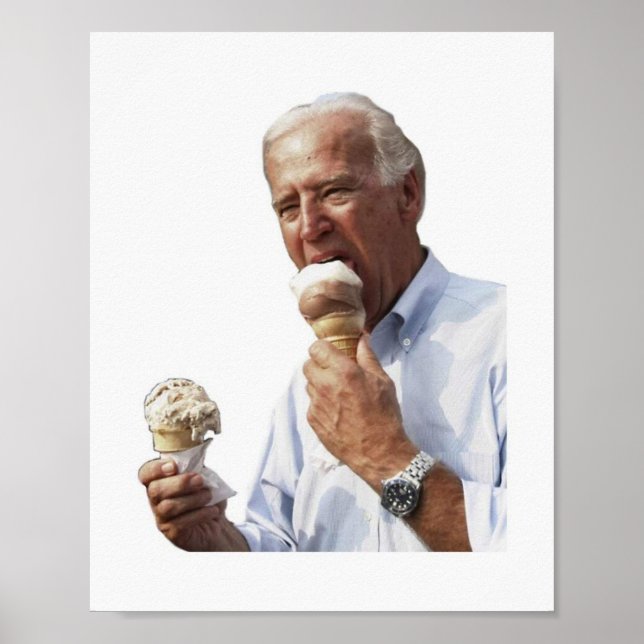 Póster Meme de Joe Biden Ice Cream (Frente)