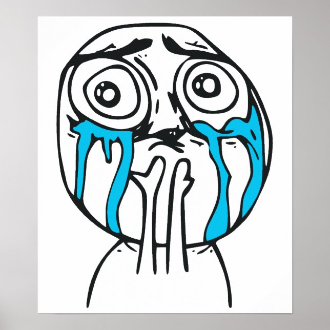 Póster Meme de la cara de la rabia corta (Frente)