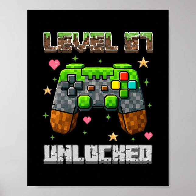 Póster Meme de la escuela de juegos desbloqueada nivel 67 (Frente)