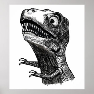 Póster Meme de la rabia T-Rex - Poster