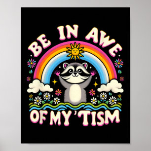 Póster Meme de mapache en admiración de mi meme de tismo