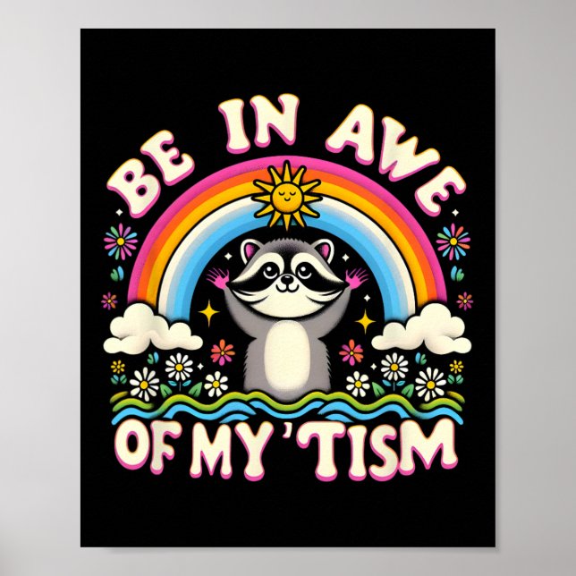Póster Meme de mapache en admiración de mi meme de tismo  (Frente)