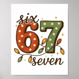 Póster Meme de Navidad 67 Seis Siete 6-7 Chiste Divertido