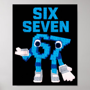 Póster Meme de Niño Divertido Seis Siete 6 7 Brainrot Ita
