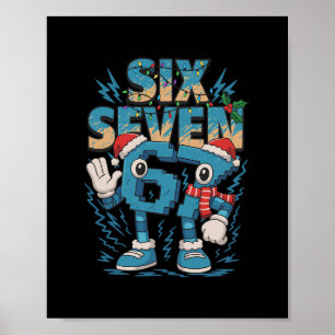 Póster Meme de niños 67 Seis Siete 6 7 Brainrot italiano