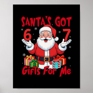 Póster Meme de Santa Seis Siete Navidad Meme Gen Z