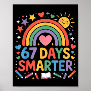 Póster Meme del 67º día de escuela 67 días más inteligent
