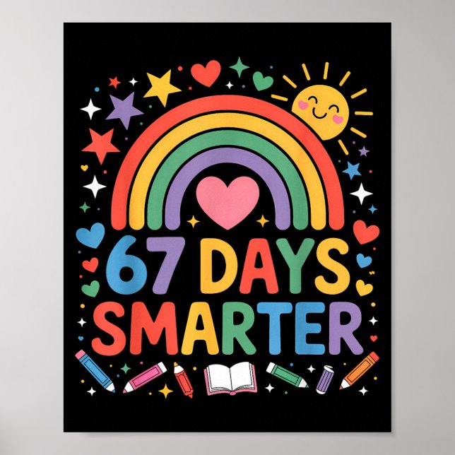 Póster Meme del 67º día de escuela 67 días más inteligent (Frente)