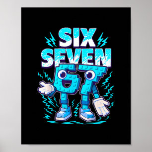 Póster Meme Divertido 67 Seis Siete 6 7 Chicos con Brainr