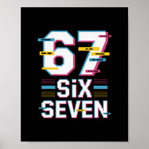 Póster Meme divertido 6 7 Seis Siete