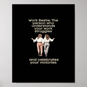Póster Meme divertido clásico de Work Besties