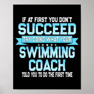 Póster Meme divertido de entrenador de natación - Dicho d
