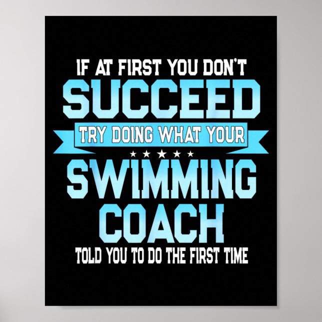 Póster Meme divertido de entrenador de natación - Dicho d (Frente)