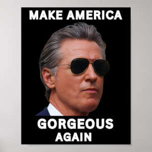 Póster Meme divertido de Gavin Newsom trolleo Haz que Amé