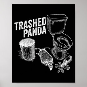 Póster Meme divertido de mapache borracho y destrozado Am