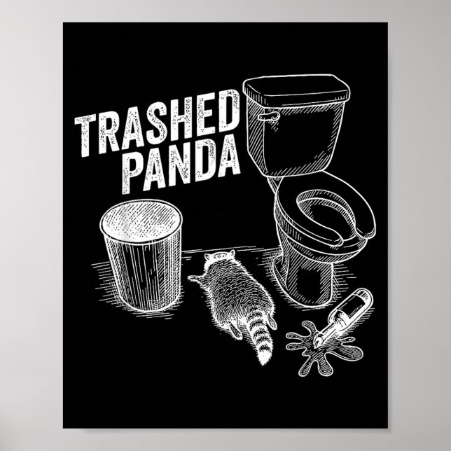Póster Meme divertido de mapache borracho y destrozado Am (Frente)