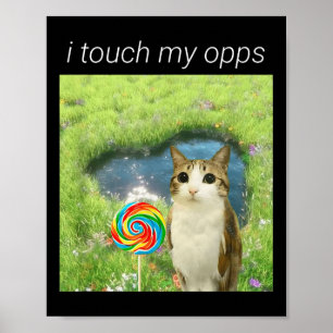 Póster Meme divertido de Meowl, Meme de búho gato Brainro