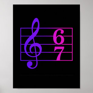 Póster Meme divertido de música 67 jerga humor de profeso