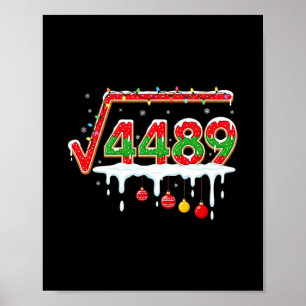 Póster Meme divertido de Navidad 67 Raíz cuadrada 4489 je
