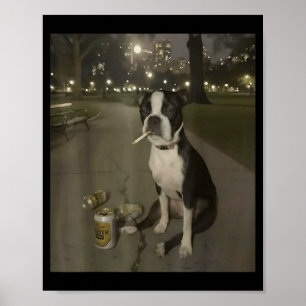 Póster Meme Divertido de Perro Fumando Cigarrillo Meme Pe