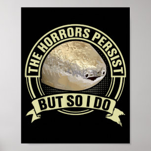 Póster Meme Divertido de Pez Sacabambass Los Horrores Per