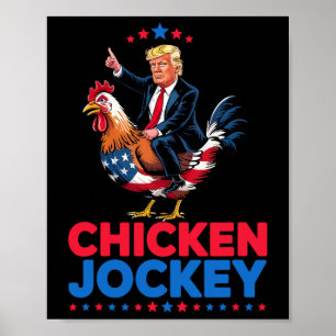 Póster Meme divertido de Trump sobre el jockey sobre poll