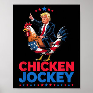 Póster Meme divertido de Trump sobre el jockey sobre poll