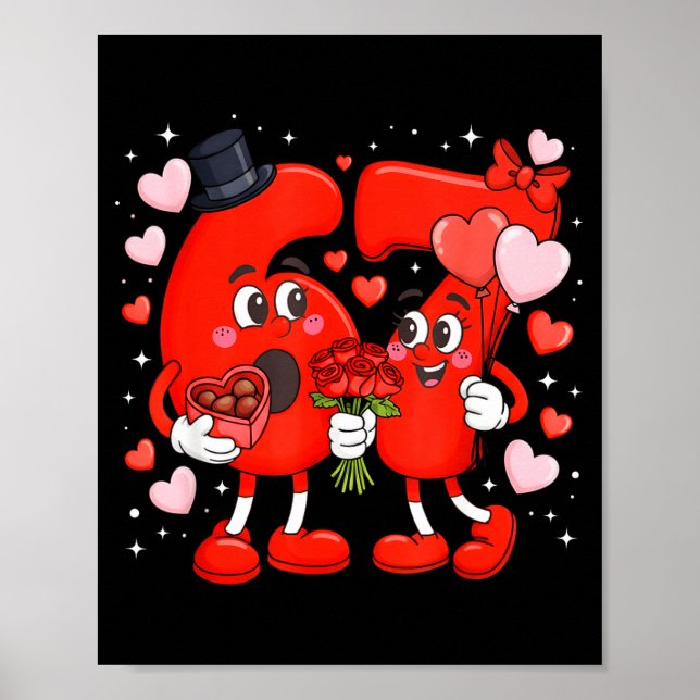 Póster Meme divertido del día de San Valentín 67 Seis Sie (Frente)