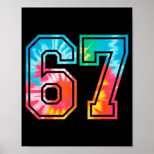 Póster Meme divertido del número 67 Seis Siete Tie Dye Ge