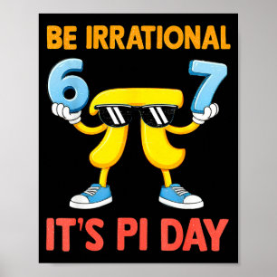 Póster Meme divertido seis siete 67 día matemática cienci