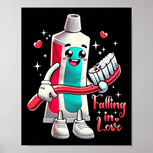 Póster Meme Falling Inlove Valentine Toothpaste Love Toot (Frente)